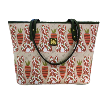 C1242-1 High Quality Cream Bear tote bag new rabbit carrot graffiti cartoon cute hand bag one shoulder large capacity handbag for women