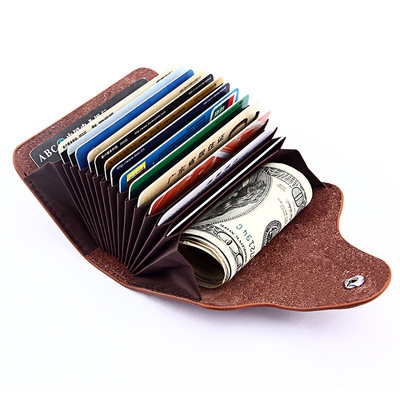 15 card slots genuine leather wallet in multiple color card wallet