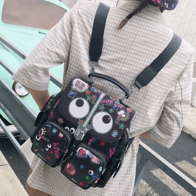 2023 new arrival high quality (1750#) with many pockets eye theme tote bag backpack for women