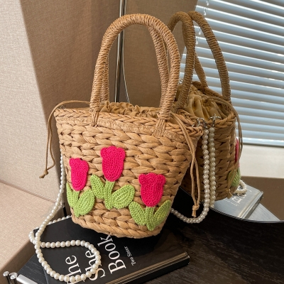 2024 New Popular Straw Women‘s Bag Hundred Crossbody Handbag Tote Bucket Bag