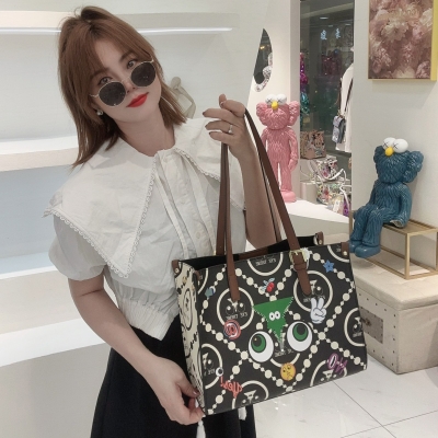 #2318 EYE THEME Luxury Handbags Travel Shoulder Grid Bag Ladies for Women Graffiti handbags for women