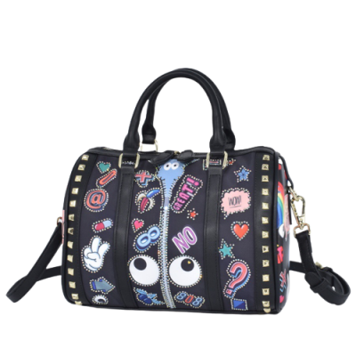 EYE THEME #2343 stylish handbag cute design with rivets no moq Causal wearing fashion boston bag for women KVQ