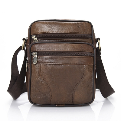 Genuine Leather Bag For Man Crossbody Bag With Adjustable Strap