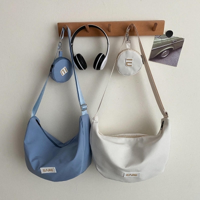 Nylon material shoulder bag hundred crossbody bag leisure large capacity canvas bag