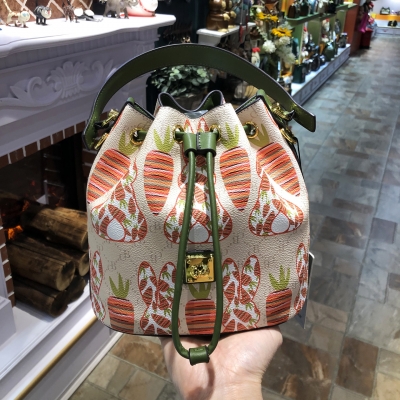 C1242-2 CREAM BEAR Summer Bucket Bag Cartoon Fashion Printing Carrot Rabbit Shoulder Messenger Bag Female