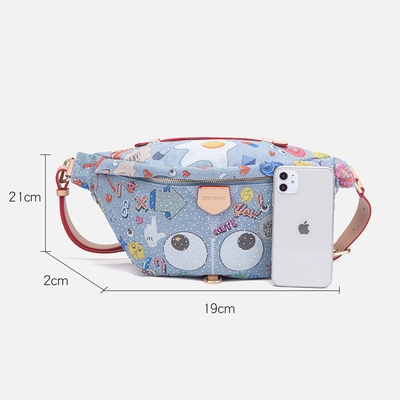 High End chest/waist bag special EYE THEME colorful crossbody bag ladies graffiti bag with crystal